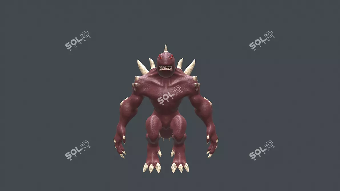 Monstrous Gaming Model: 6 Animations, High-quality Textures 3D model image 1