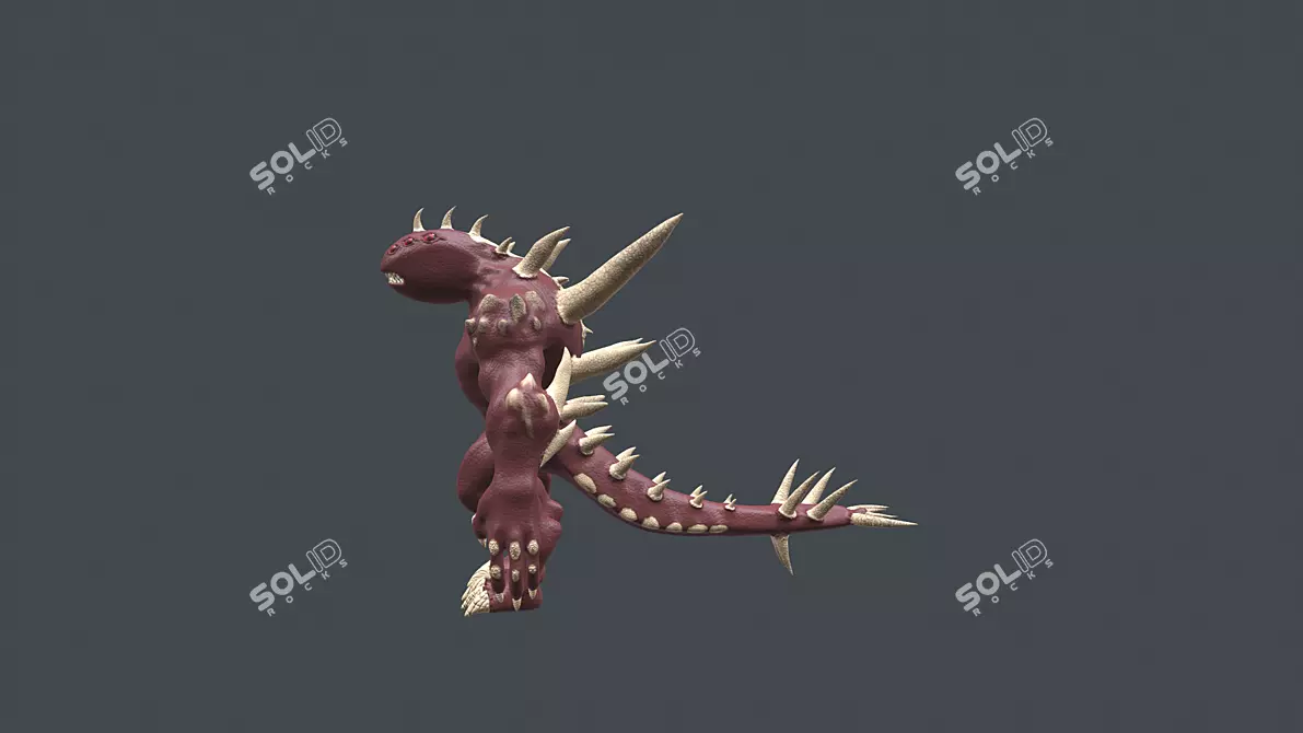 Monstrous Gaming Model: 6 Animations, High-quality Textures 3D model image 2