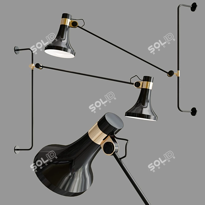 Jazzy Wall Light: Stylish and Functional 3D model image 1