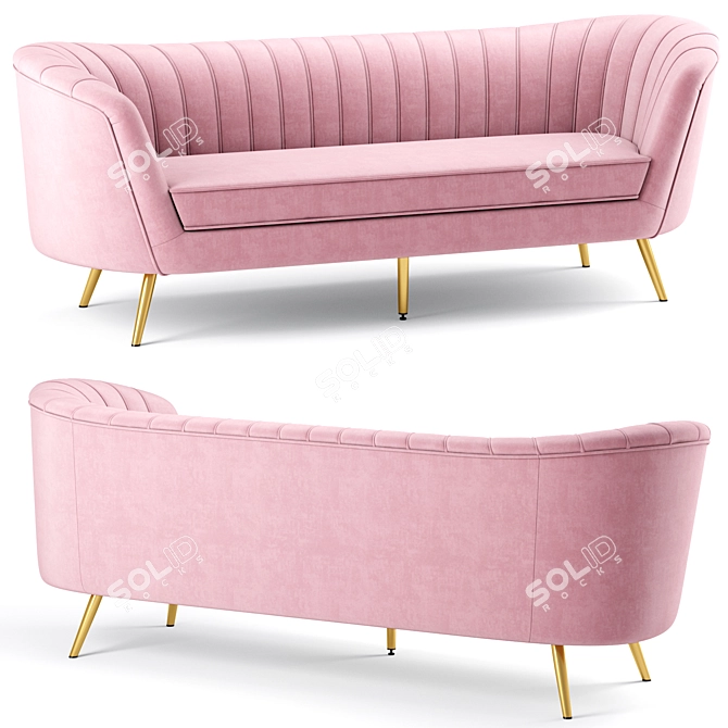 Elegant Margo Velvet Sofa | Luxurious Design 3D model image 1