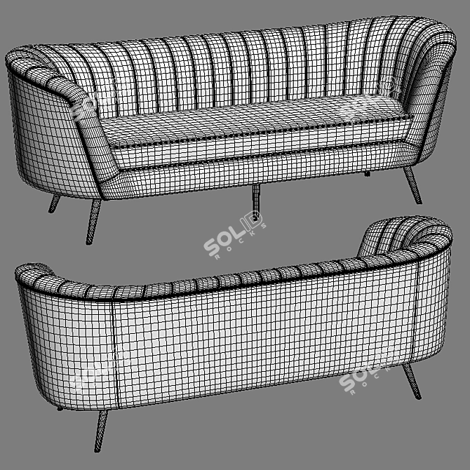Elegant Margo Velvet Sofa | Luxurious Design 3D model image 5