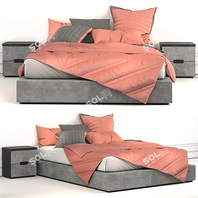 Luxury Linen Bedding Set 3D model image 1