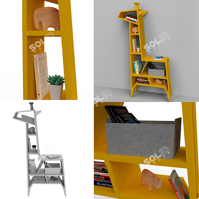 Giraffe Cabinet | Book and Toy Storage Solution 3D model image 4