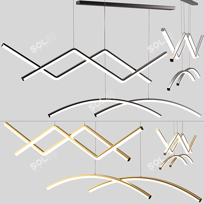 Scandinavian Chic Pendant Lights 3D model image 1