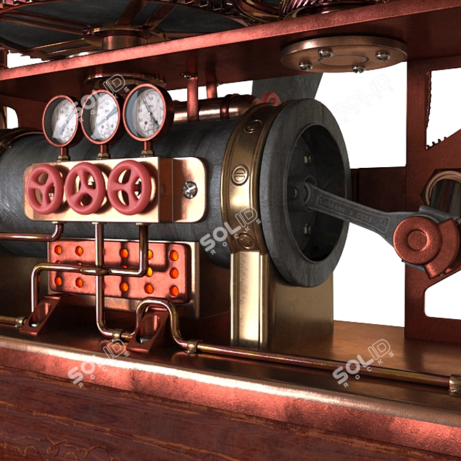 Vintage Steampunk Gramophone 3D model image 4