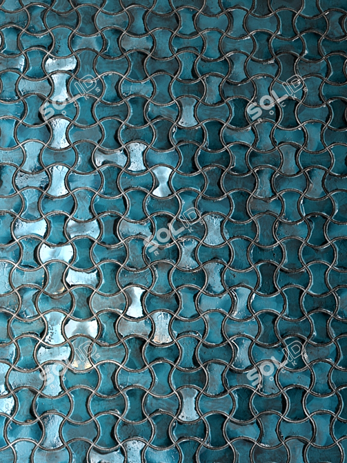 Elegant Teal Tile Material 3D model image 2