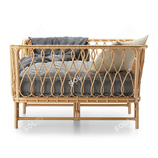 Luxury Rattan Daybed: Venus 3D model image 2