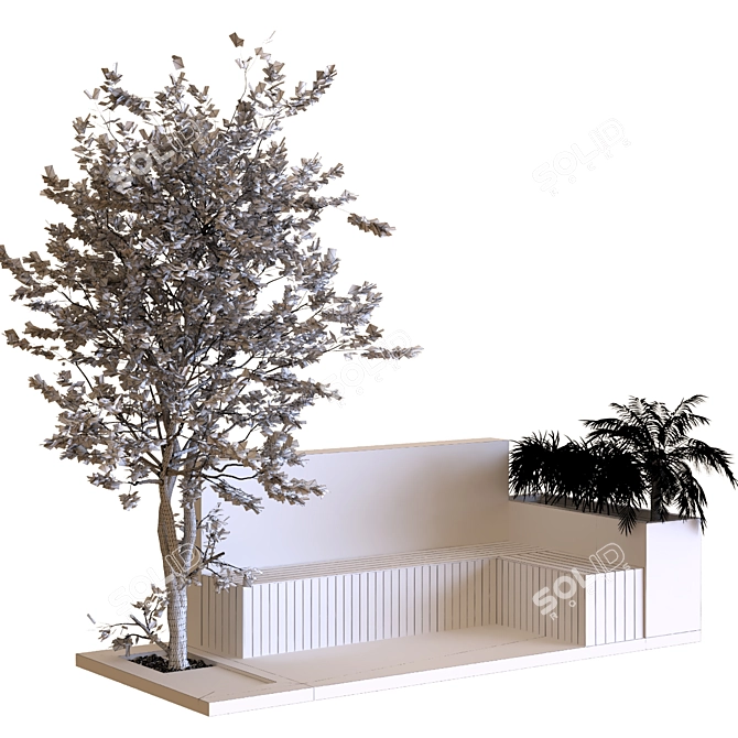 Botanic Bench Set: 032 - Nature-inspired 3D Model 3D model image 3