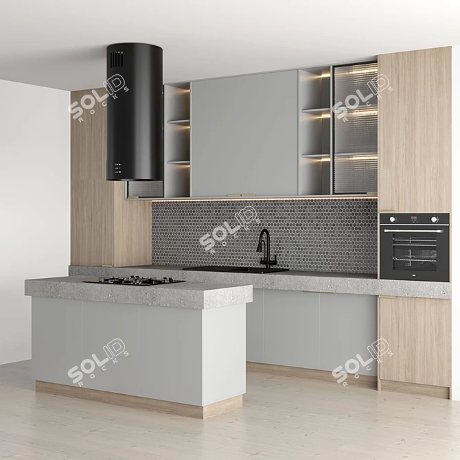 Modular Hadi Kitchen - Customizable & Space-saving 3D model image 2