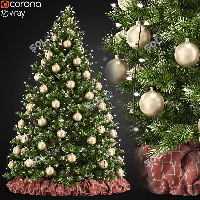 Festive Fir: 877,594 Poly & Vert Christmas Tree 02 3D model image 1
