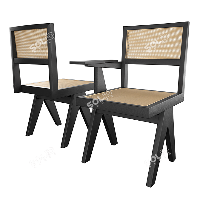 Elegant Wood Dining Chair 3D model image 4