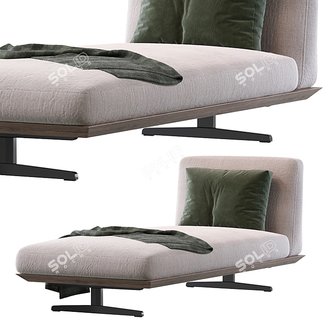 Elegant Evergreen Chaise Lounge - Versatile Luxury 3D model image 2