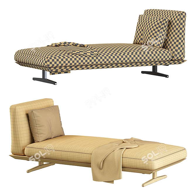 Elegant Evergreen Chaise Lounge - Versatile Luxury 3D model image 4