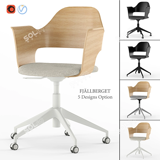 Ergonomic Fjällberget Chair - Ikea 3D model image 1
