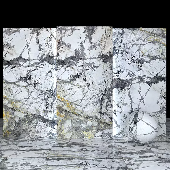 Apex Granite: 6 Texture Slabs 3D model image 1