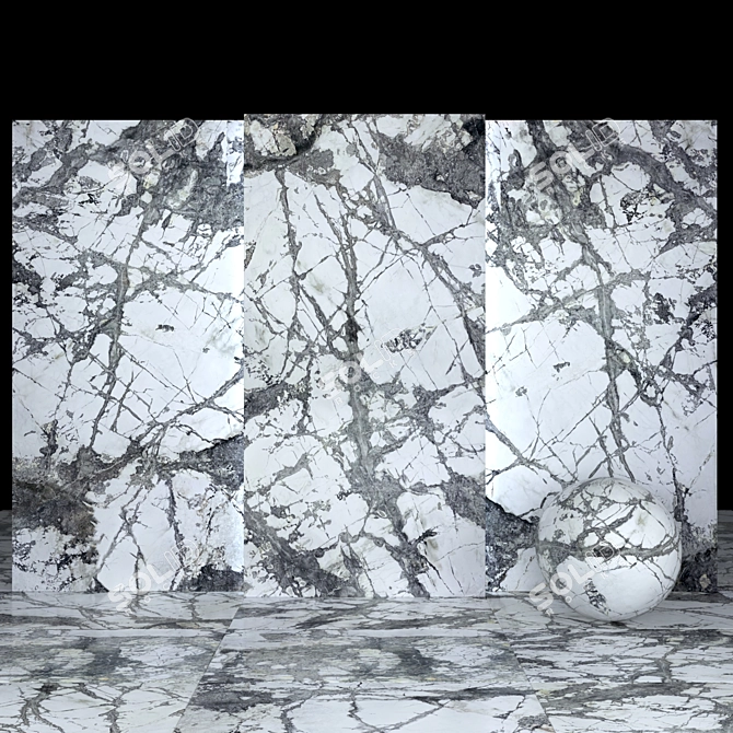 Invisible Grey Granite Slabs 3D model image 1