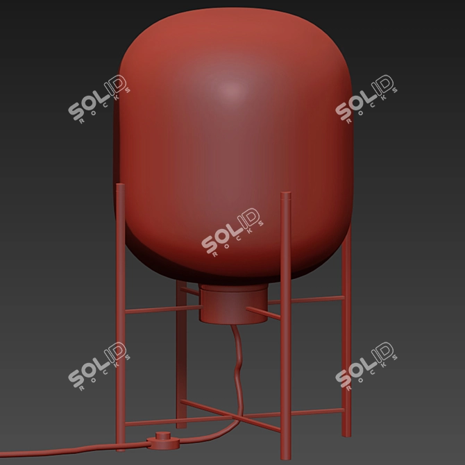 Contemporary Glass Shade Table Lamp 3D model image 2
