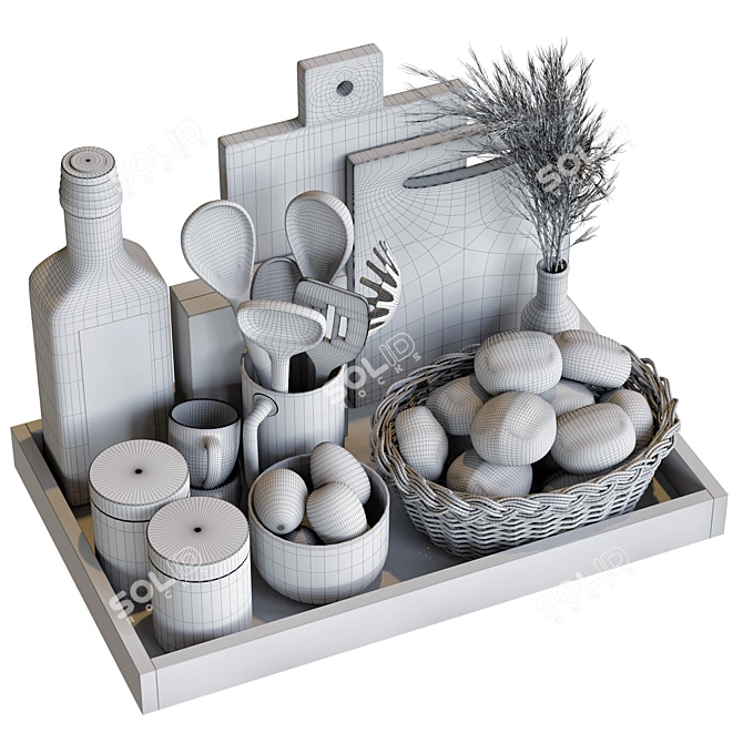 Versatile Kitchen Accessories Set 3D model image 4