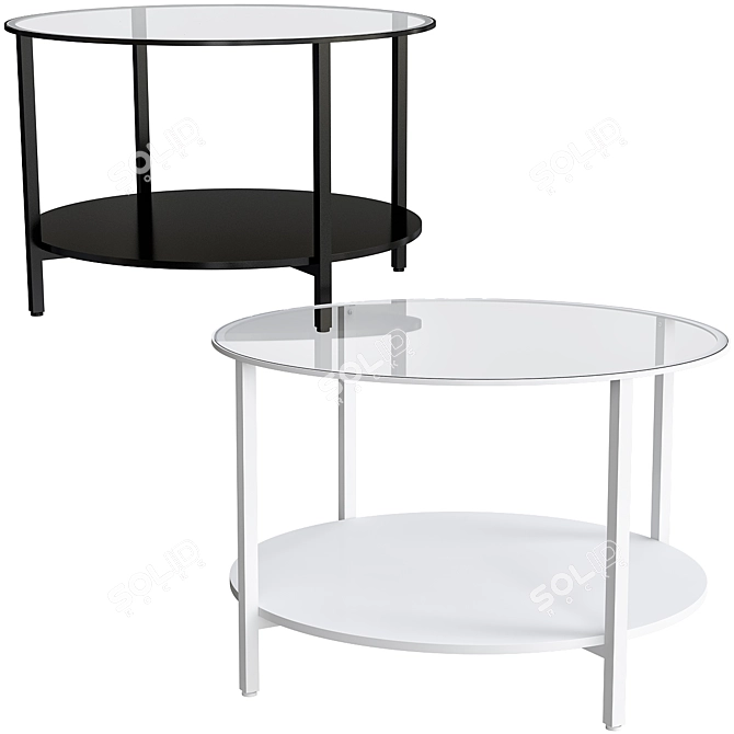 Vittsjö Vitshö White Glass Coffee Table 3D model image 1