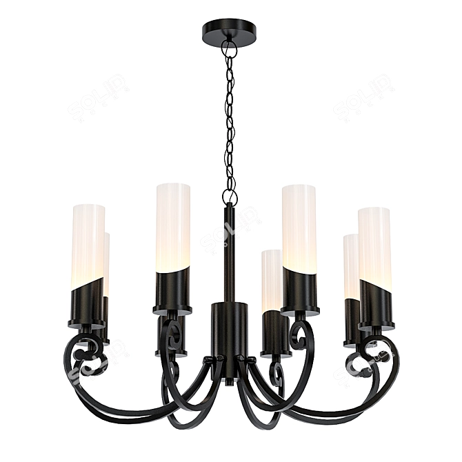 Elegant Gold Pendant Chandelier 3D model image 1