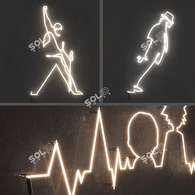 Neon Glow Set: Vibrantly Illuminate Your Space 3D model image 4