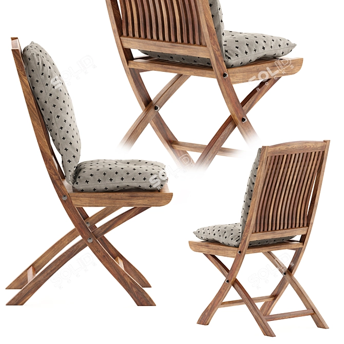 Rustic Garden Lounge Chair 3D model image 2