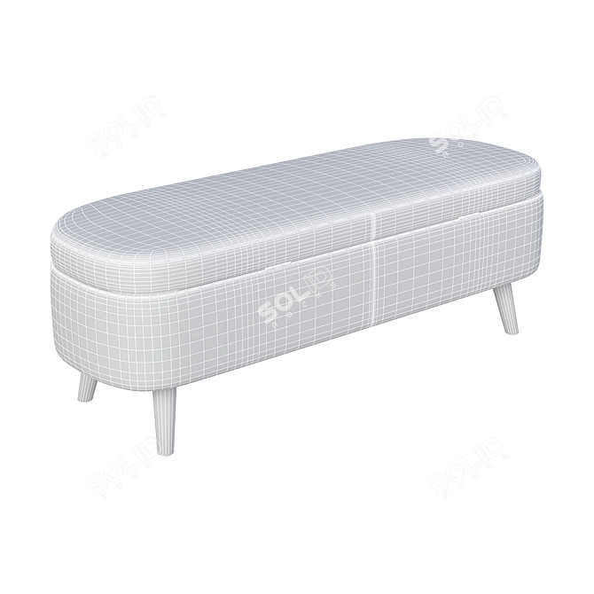 Easily Customizable Lulu Ottoman 3D model image 4