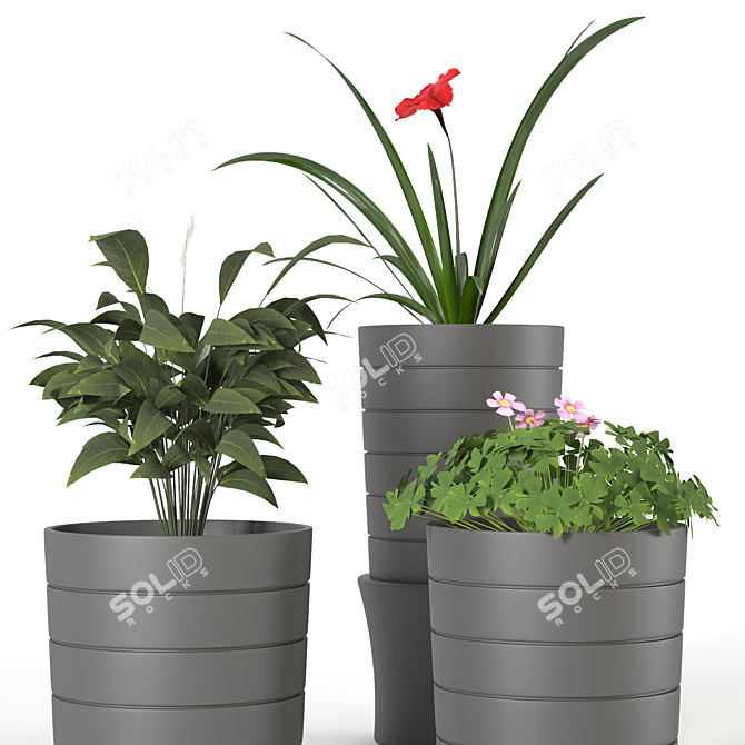 Stylish Indoor Plant Vases 3D model image 3