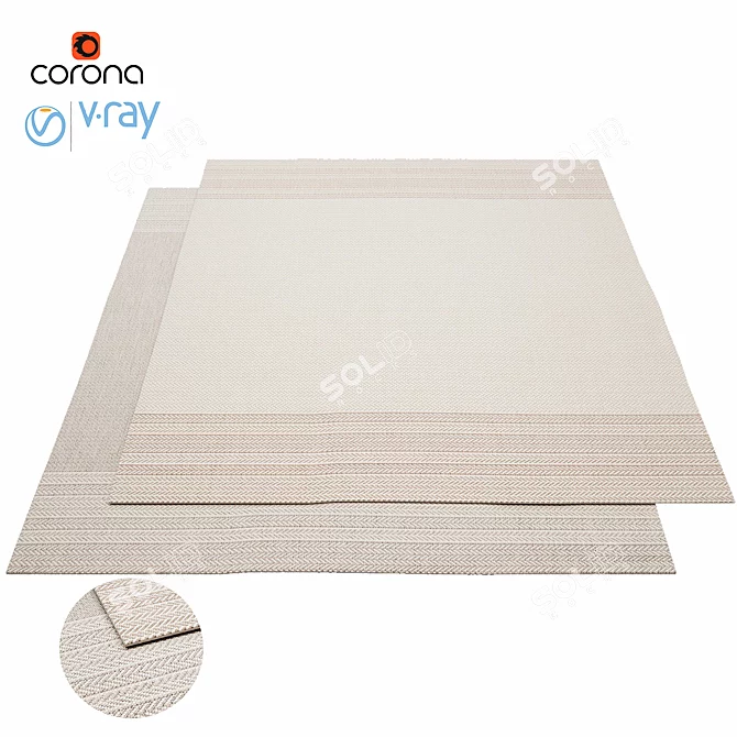 Modern Gray Metro Rug 3D model image 1