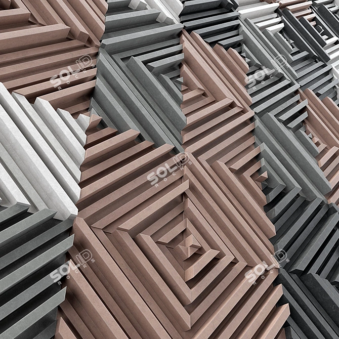 Panel Concrete Angle Line n4 / Tile Panel 3D model image 4