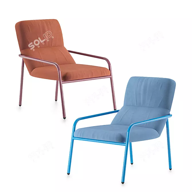 Sancal Elle Fabric Armchair: Sophisticated Comfort 3D model image 1