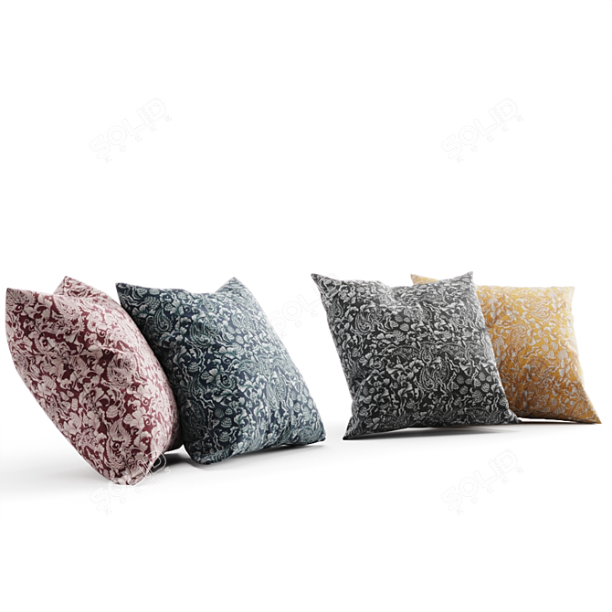 Floral Bliss Pillow Set 3D model image 2