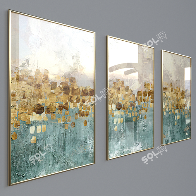 Elegant Floral Canvas Art 3D model image 2