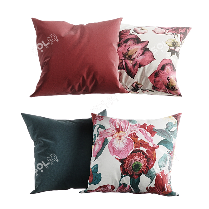 H&M Flower Power Pillow Set 3D model image 5