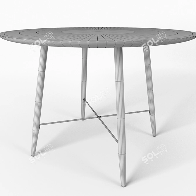 Elegant White Textured Dining Table 3D model image 6