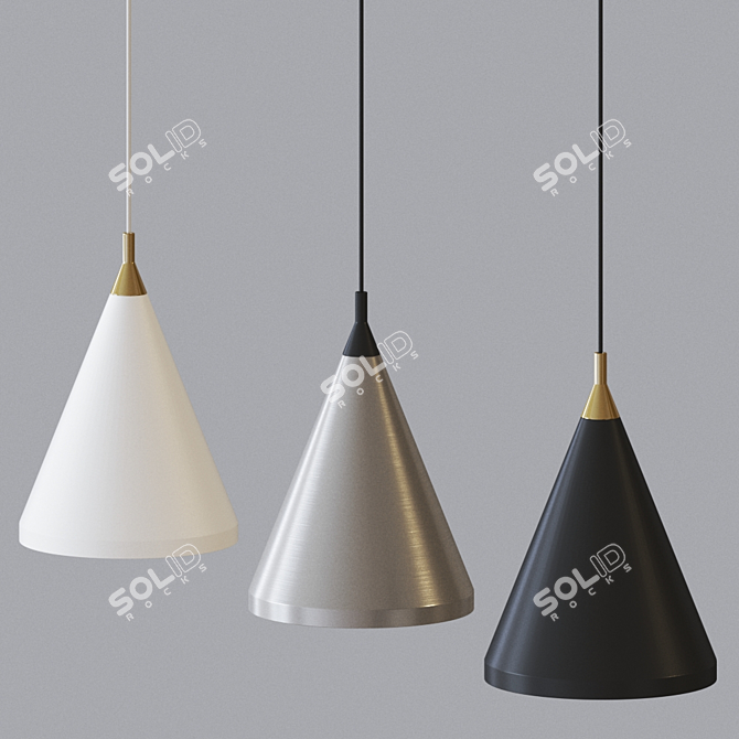 Minimalist Conical Pendant Light 3D model image 2