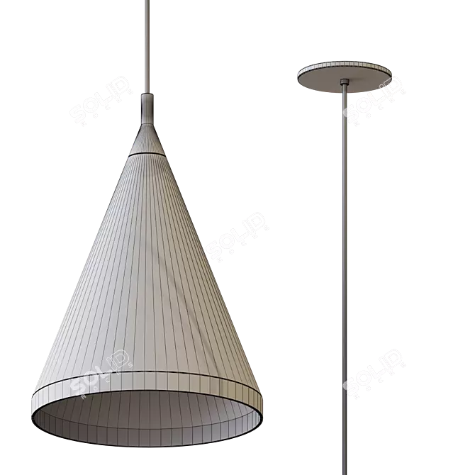 Minimalist Conical Pendant Light 3D model image 5
