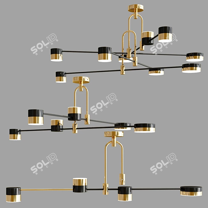 Modern LED Hinge Chandelier 3D model image 1