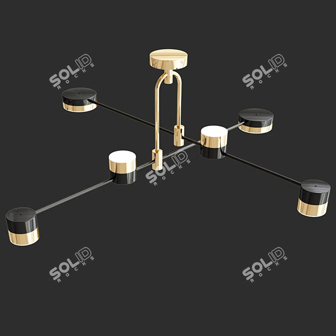 Modern LED Hinge Chandelier 3D model image 4