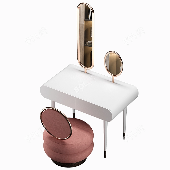 Elegant Vanity Dressing Table 3D model image 3