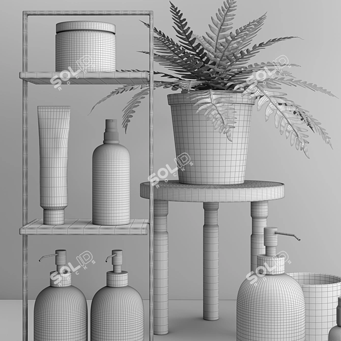 Sleek Bath Essentials Set 3D model image 3