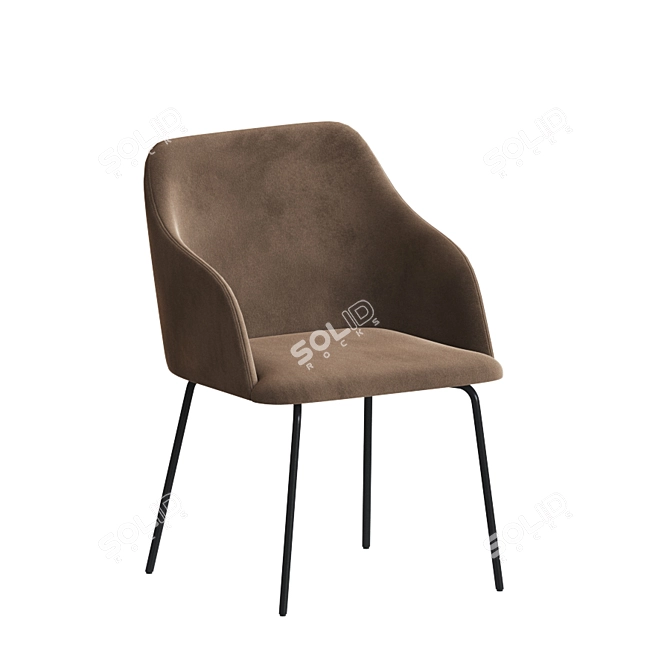 Velvet Geneva Dining Chair 3D model image 3
