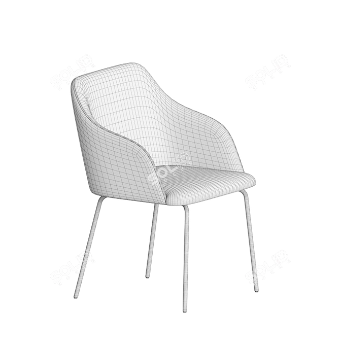 Velvet Geneva Dining Chair 3D model image 4