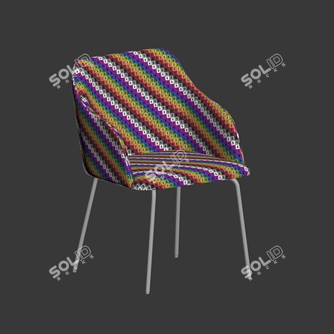 Velvet Geneva Dining Chair 3D model image 5