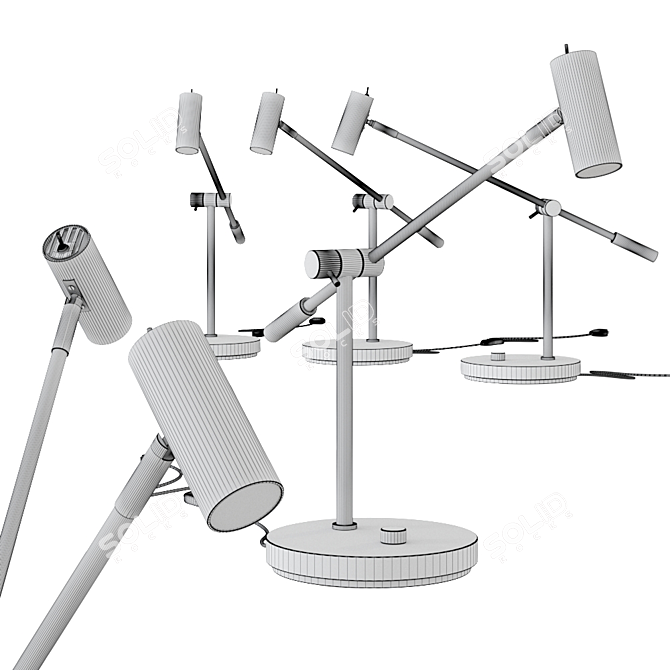 Modern Cato 07 Black Table Lamp 3D model image 2