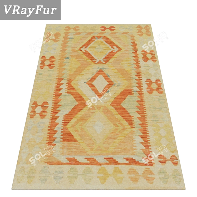 Title: 1952 Vintage Carpet Set 3D model image 2