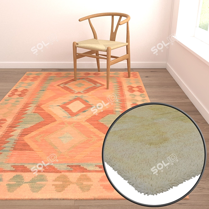 Title: 1952 Vintage Carpet Set 3D model image 5