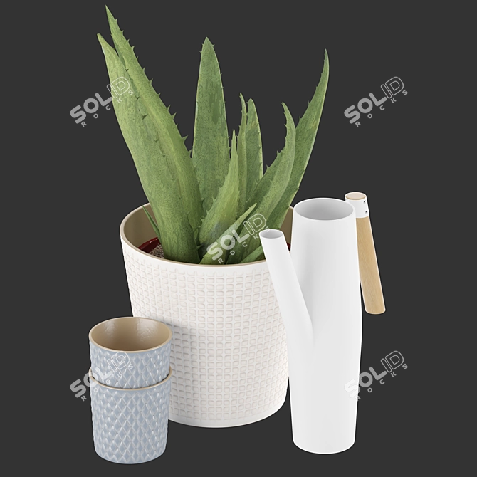 Soothing Set: Aloe Vera & Bittergurka Watering Can 3D model image 1