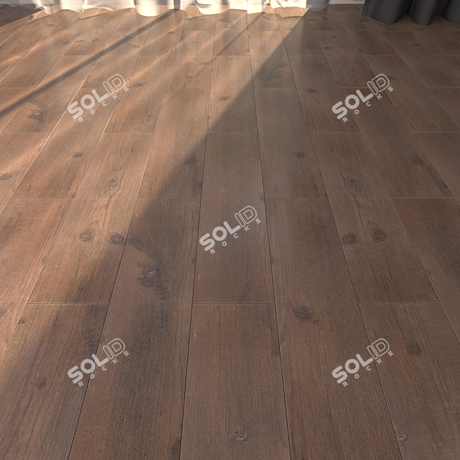 Elegant Derik Wenge Parquet Flooring 3D model image 1