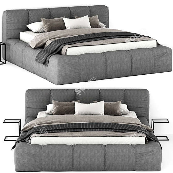 Italian Style Elegance: Italia Bed 3D model image 2